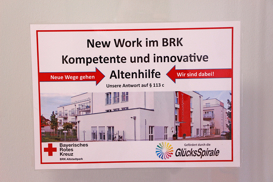 Hinweis auf Informationen zum BRK-weiten Projekt "New Work".